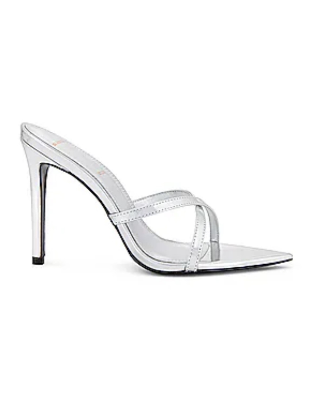 Black Suede Studio Arianna Sandals Silver Metallic high heels shoes Revolve 8.5